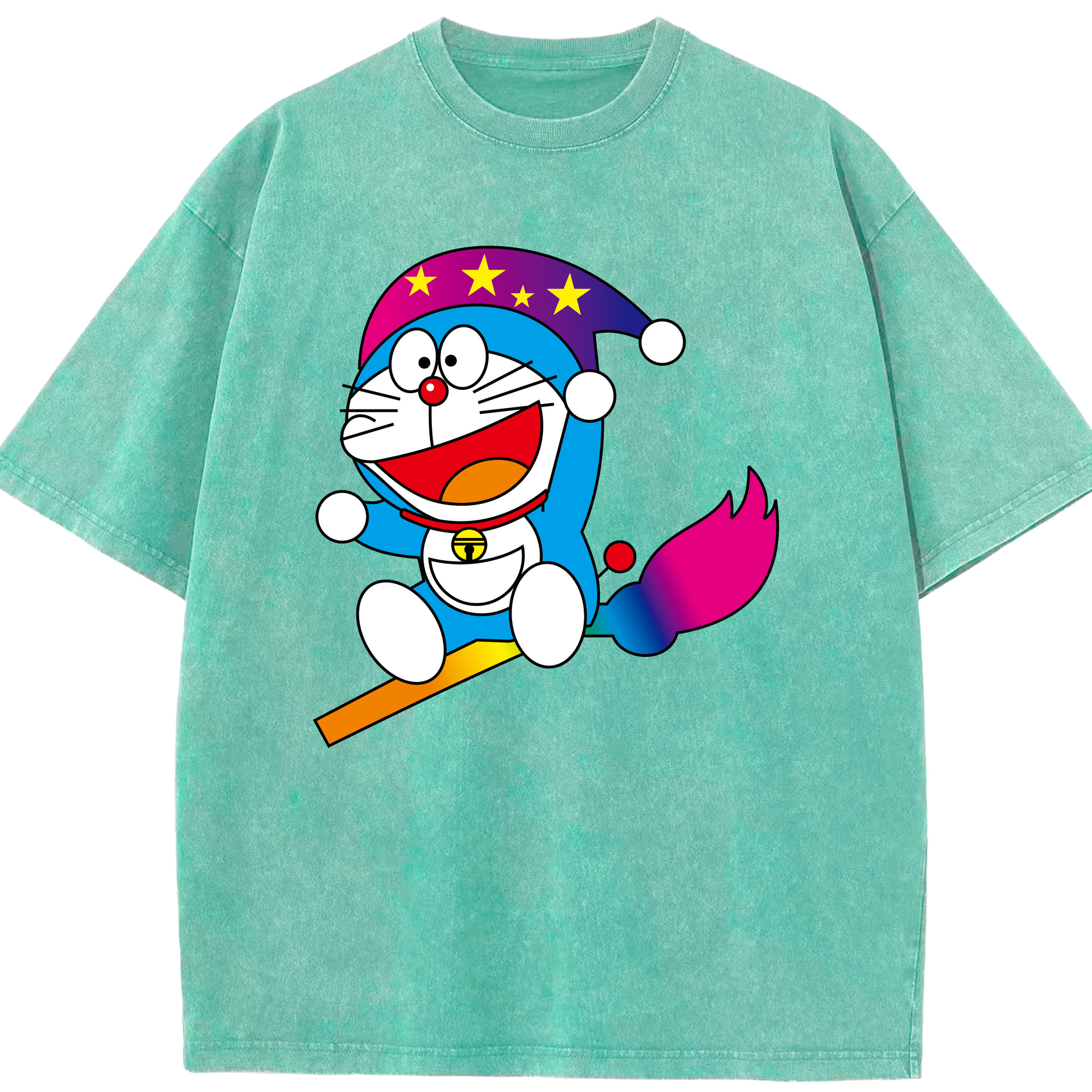 （画像用） ドラえもん Doraemon 綿100% ヴィンテージ風 半袖Tシャツ（フロントプリント）